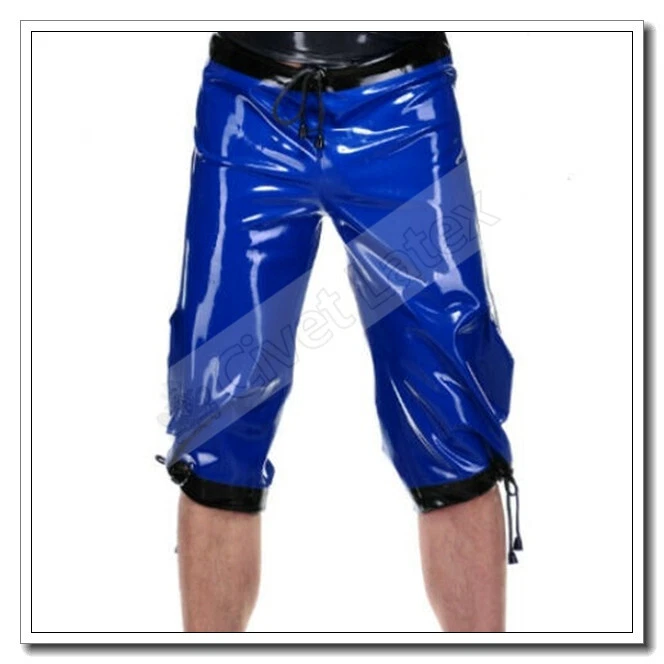Latex Middle Pants Loose Style Wasit Knee Drawstring Wide Trims Customized E37