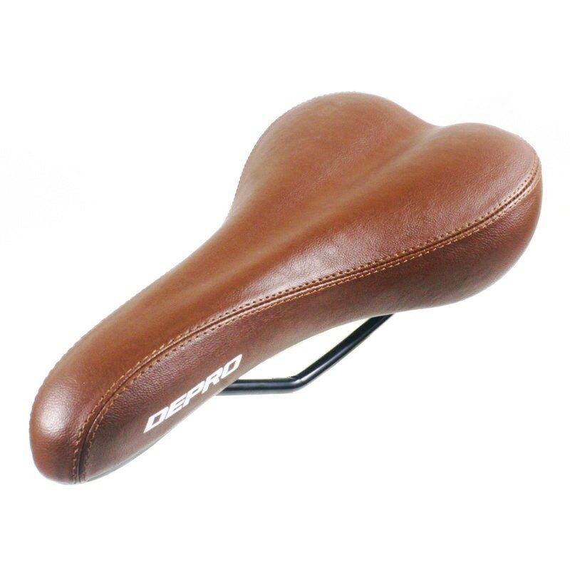 Retro Bicycle Saddle PU Leather Vintage Seat Custion MTB Road Bike Brown  Black