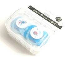 SET OF 2 PACIFIER SPACE ROCKET MOON BINKY BLUE BPA FREE GLOW IN THE DARK