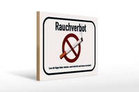 Holzschild Hinweis 40X30 Cm Rauchverbot Lass Kippe Lieber Deko Schild
