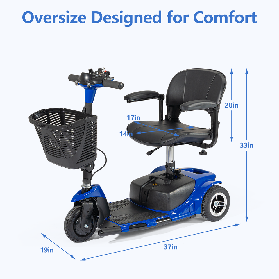 Update 3 Wheels Folding Mobility Scooter Power Electric Wheelchair For