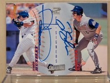 1998 Stadium Club CO SIGNERS #28 Tim Salmon Todd Hundley RARE ON CARD DUAL AUTO