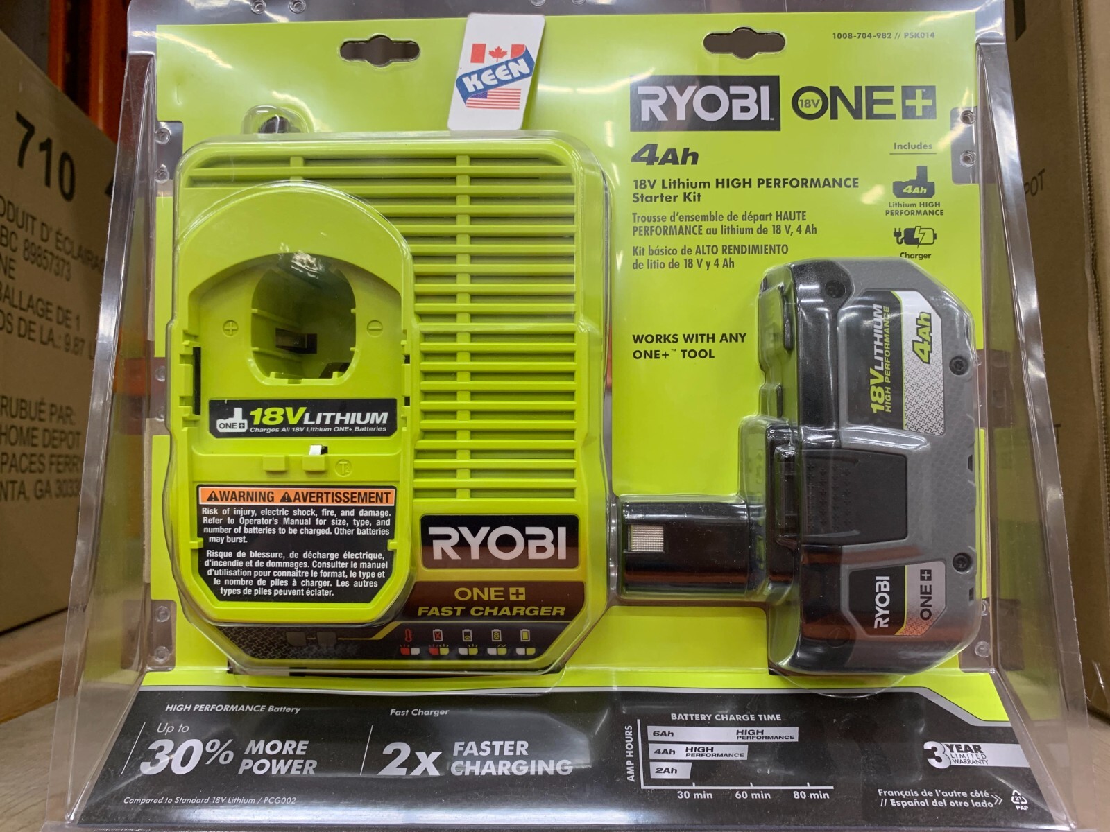 RYOBI CANADA 18V HIGH PERFORMANCE Starter Kit with 4.0 Ah Battery