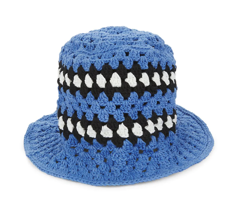 Amiri Crochet Bucket Hat Knit Blue | eBay