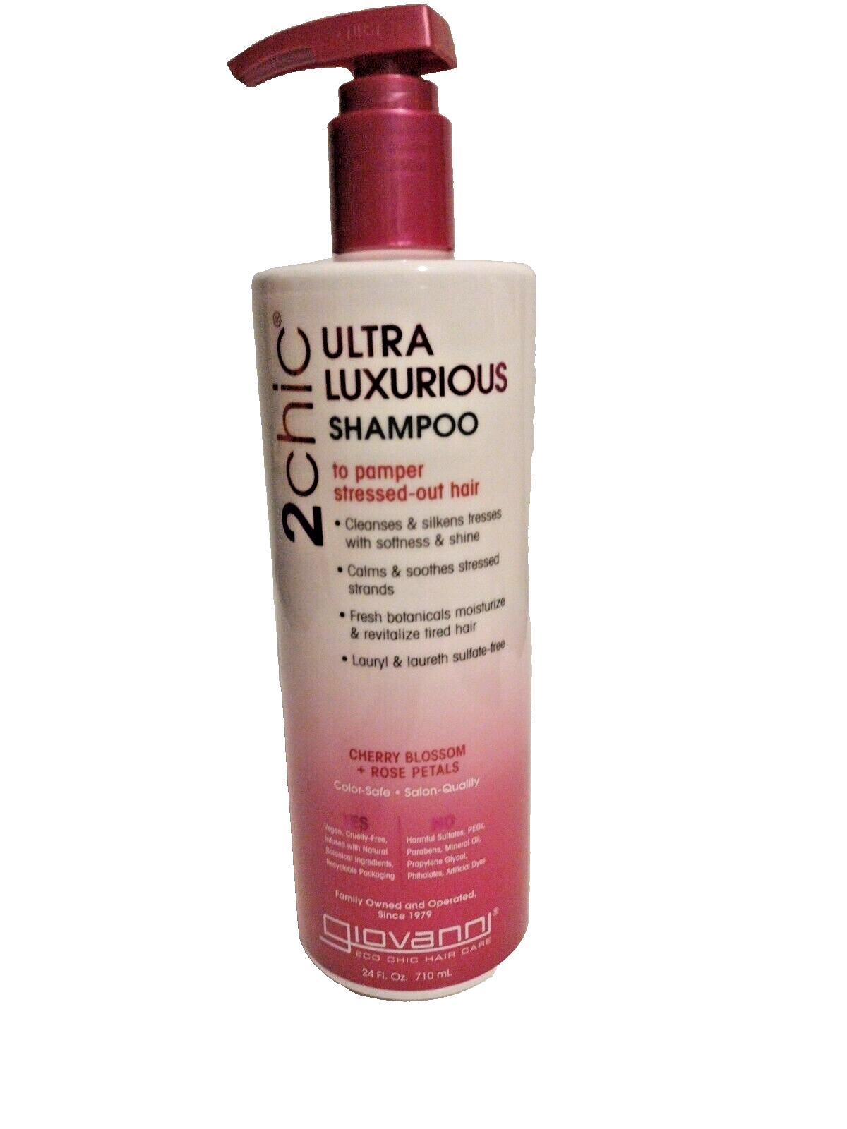 GIOVANNI 2chic Ultra Luxurious Shampoo Cherry Blossom + Rose Petals 24 fl. oz