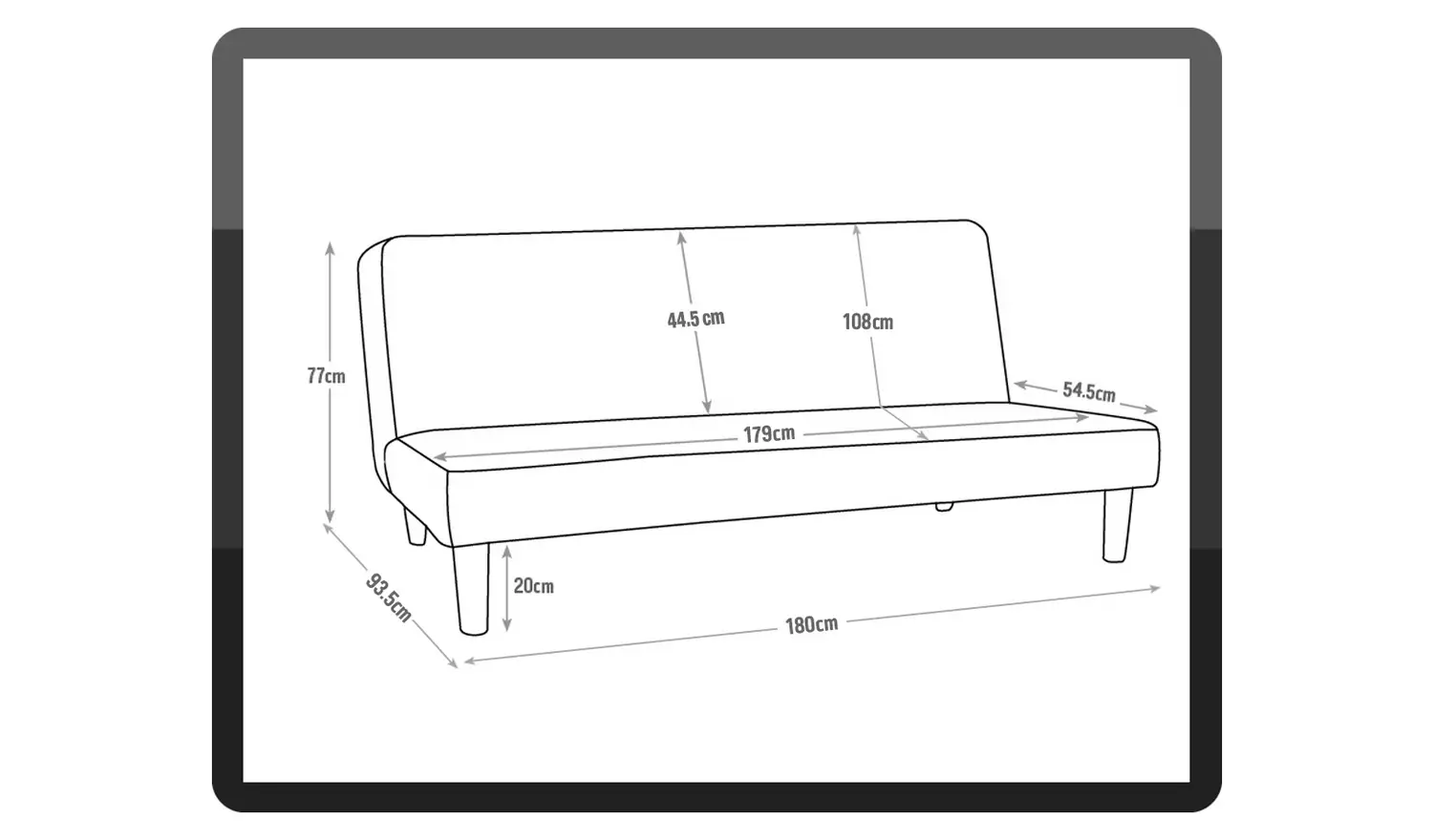 Habitat Patsy Fabric 2 Seater Clic Clac Sofa Bed Charcoal eBay