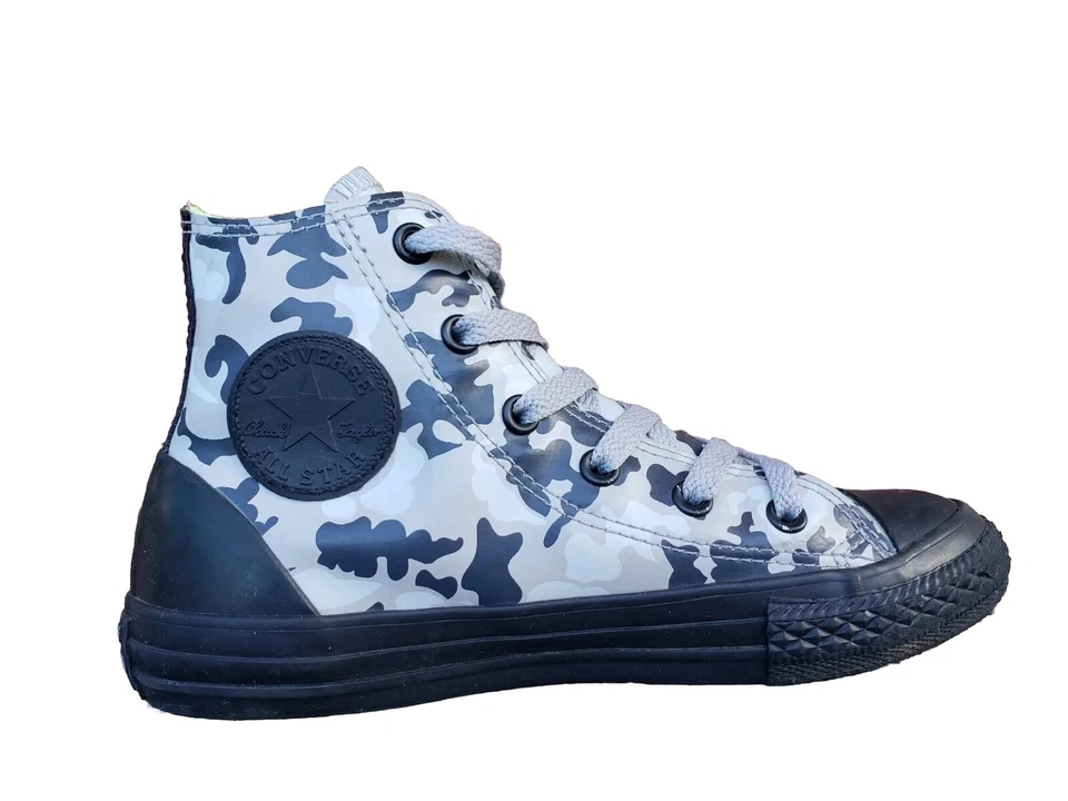 Zapatos Converse All Star Niños Talla 1 Gris Camuflaje Goma Alto Camuflaje 651681C Foto 3 de 4