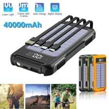 Portatil 40000mAh Solar Cargador Para Celular Bateria Externa 4Puertos Celulares