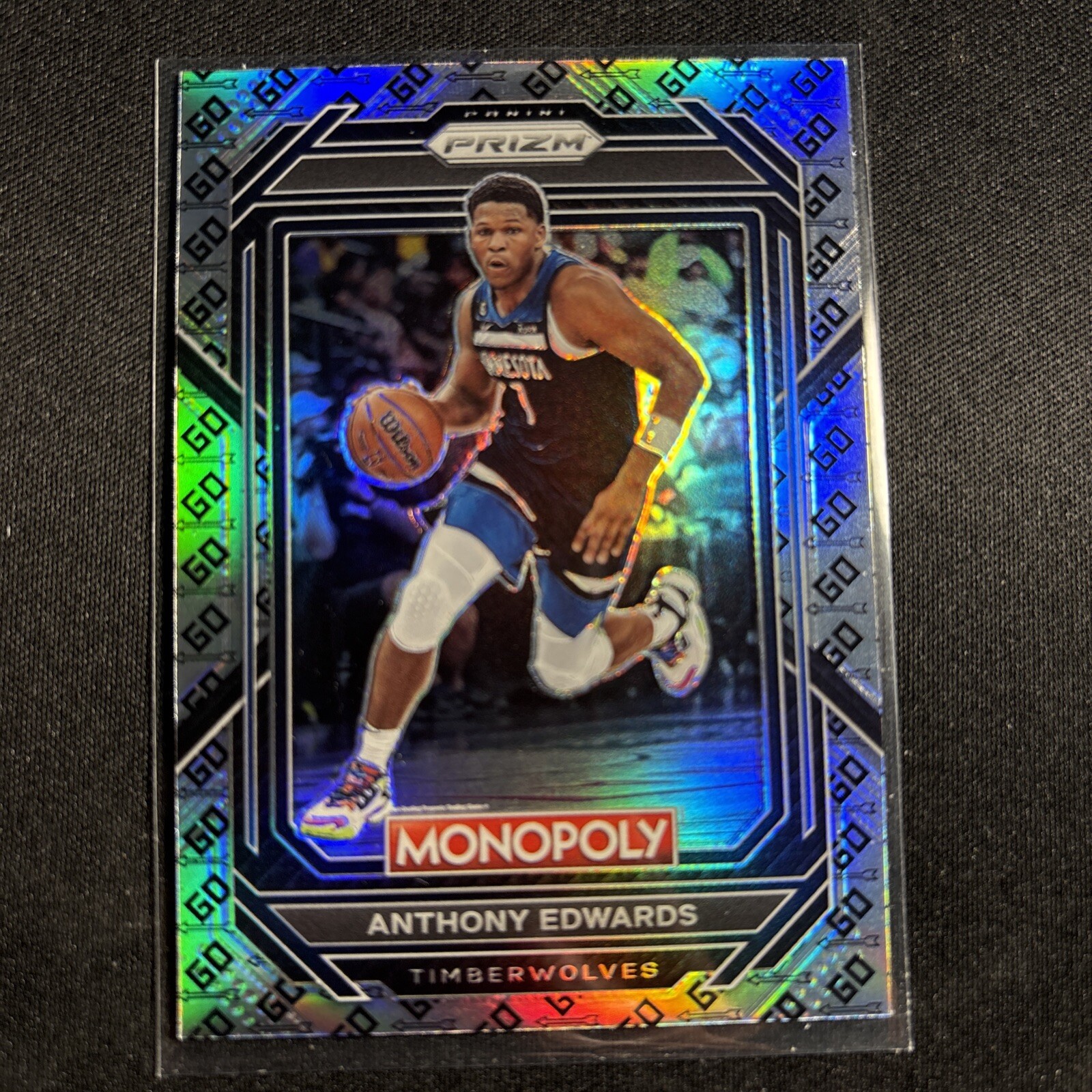 2022 Panini Prizm Monopoly Anthony Edwards Pass GO Space Prizm SP #53