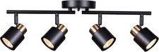 4-Light Track Light Kit, Matte Black Brass Finish
