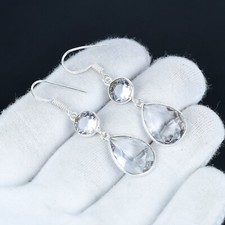 Fantastische Weiß Topas Edelstein Handgemacht Schmuck 925 Sterling Silber Gifts