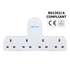 Main Adaptor Extension Power Socket 3 or 4 Way Gang Switched Multi UK Plug 13A