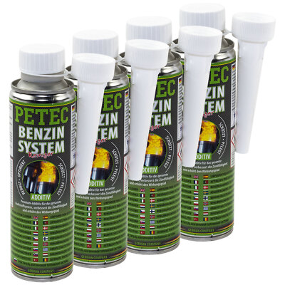 PETEC Benzin System Reiniger Additiv Zusatz 4x 300 ml Motorreiniger Benzinsystem