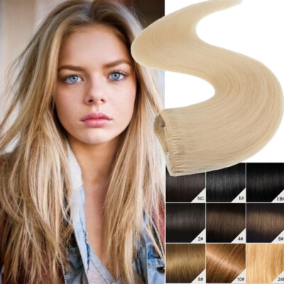 Blonde 100% Human Hair Seamless Clip in Remy Hair Extensions Full Head CLEARANCE