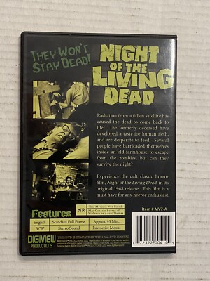 Night Of The Living Dead Movie DVD 1968 George A. Romero Slim Case