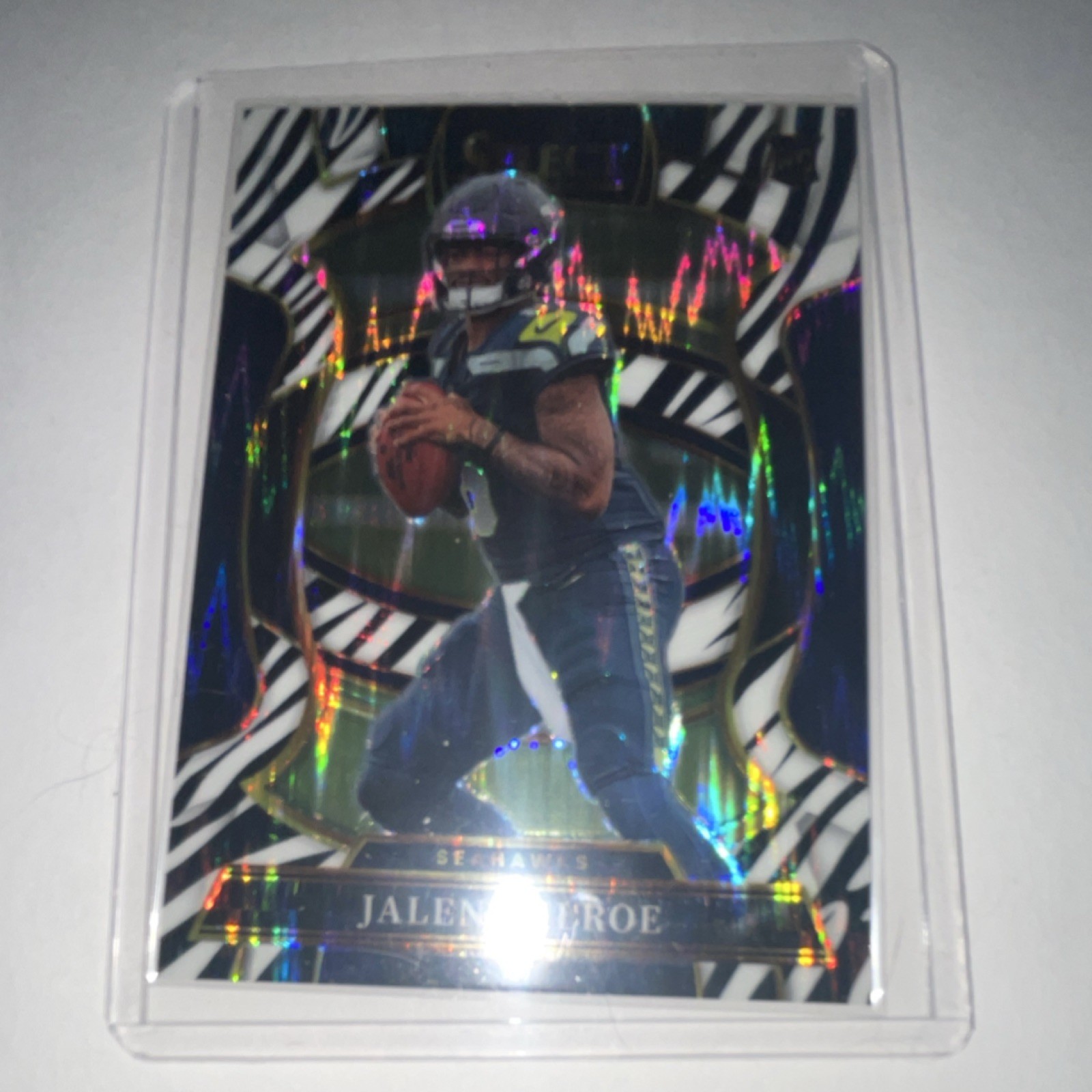2025 Panini Select Zebra Prizm Rookie Jalen Milroe #14 Seattle Seahawks NFL🔥🔥