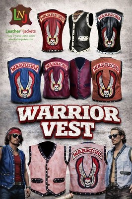 The Warriors Movie Real Leather Vest/Jacket Motorcycle Rider Costume Vest Jacket