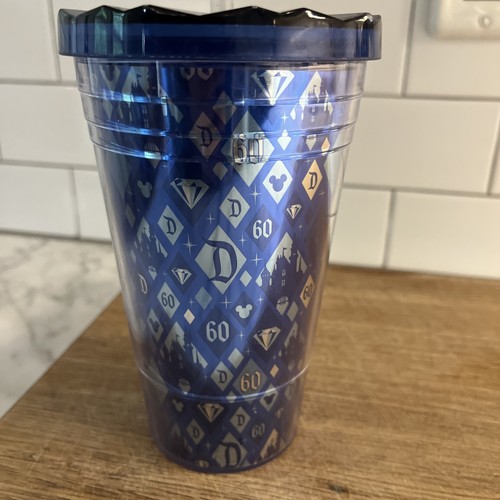Bicchiere Disney Starbucks 60° Anniversario Blu Tazza Fredda con Coperchio con Cannuccia - Foto 1 di 4