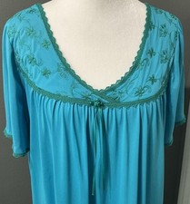 Fundamentals Embroidered Lace Trim Nightgown Cottagecore Granny Vintage Large