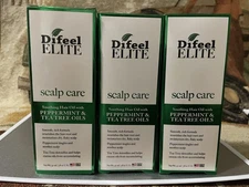 Lot of 3 Difeel Elite Scalp Care Soothing Hair Oil w/ Peppermint & Tea Tree Oils