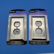 2x pk Amerelle Century 1-Gang Duplex Steel Wall Plate - BRUSHED NICKEL - 163DBN