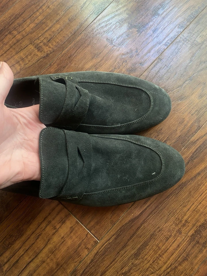 Harry's of London suede loafers size 9.5 / 43.5 green slip on men's loafers Foto 2 de 4