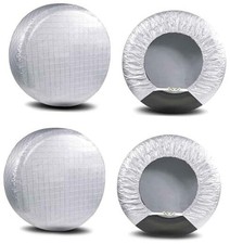 Tire Covers Set of 4, Waterproof Anti-UV Fit 30-32 Inch Tire Diameters White