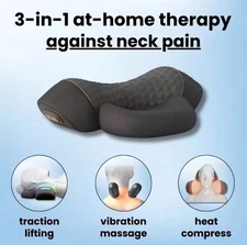 3-in-1 Neck Massager Cervical Pillow Hot Compress Vibration Massage Neck