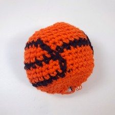VINTAGE Hacky Sack Footbag basketball orange knit hackysack toy 90s crochet