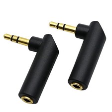 3.5mm Male to Female Right Angle Stereo Adapter 90 Degree Audio Jack 2 Pack