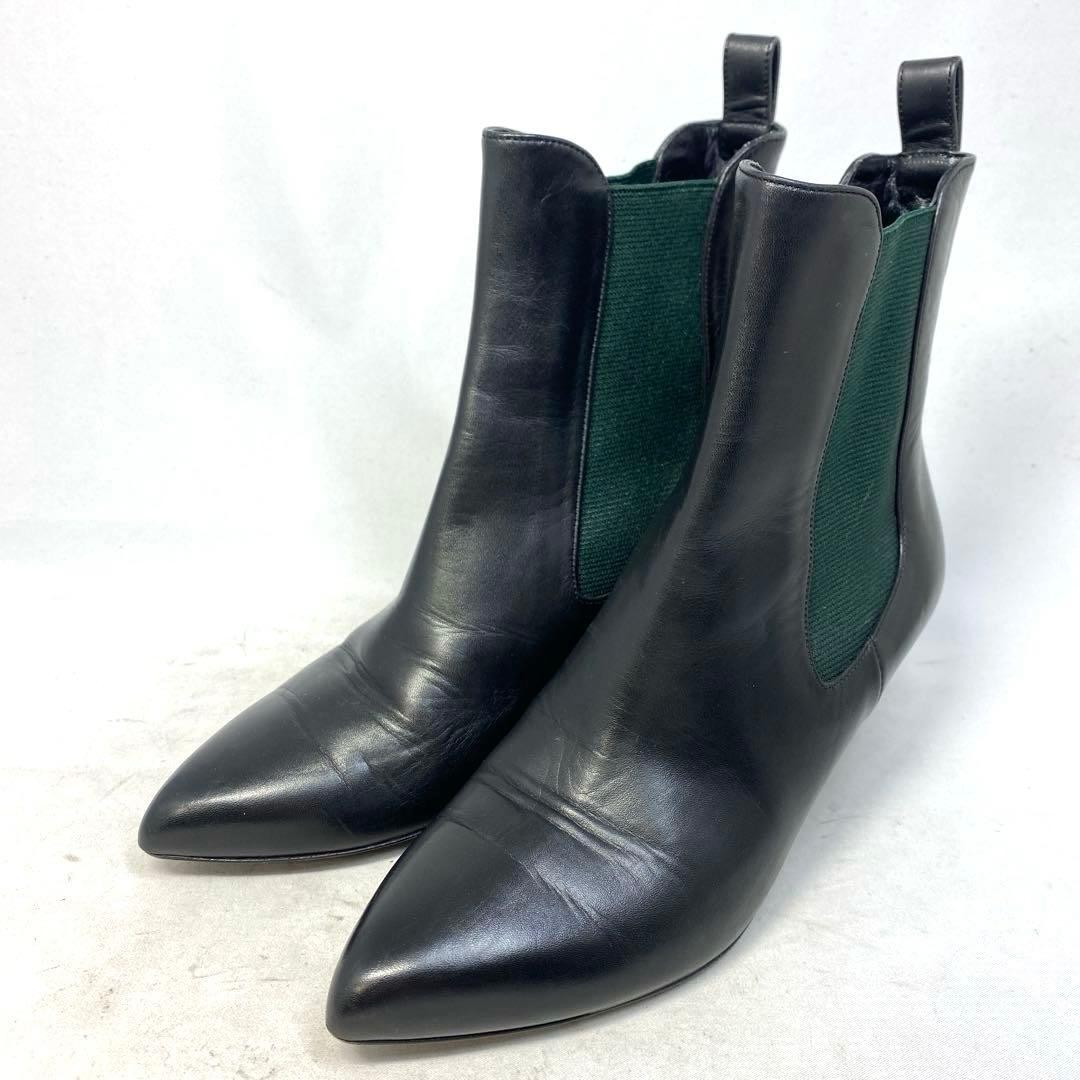 Gucci Side Gore Boots Black X Green Leather Size 34 US About4 For Women thumbnail 23