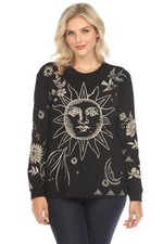 Johnny Was JWLA Embroidered Long Sleeve Crew Neck Tee J17424