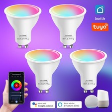 2/4X Wifi Smart Bulb GU10 E14 E27 RGB CCT Dimmable LED Light App Voice Control