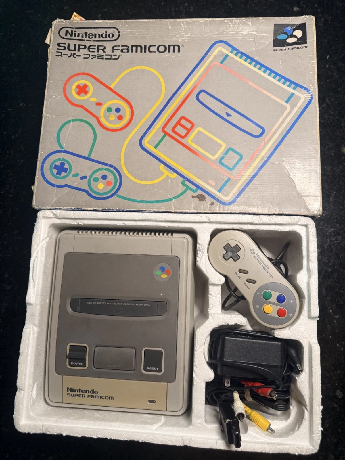 Nintendo Super Famicom SHVC-001 Retro Console - All Wires + Controller