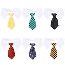 6 PCS Dog Bow Ties White Collar Small Medium Pet Wedding Suit Accessory