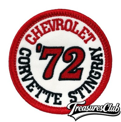 1972 Chevrolet Corvette Stingray Embroidered Patch Ivory/Dk.Red Iron/Sew-On 3x3''