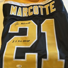 Don Marcotte Signed Boston Bruins Hockey Jersey #21 JSA Authenticated WC358319