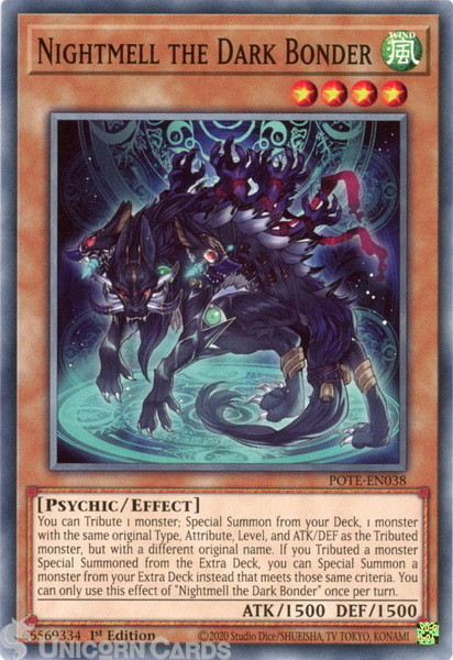 POTE-EN038 Nightmell the Dark Bonder Common 1st Edition Mint YuGiOh Card