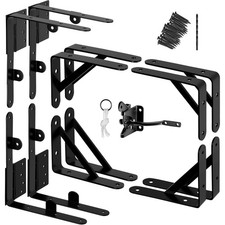 Heavy Duty Anti Sag Gate Kit - 90 Degree Bracket with Hinges for Wooden Fence...