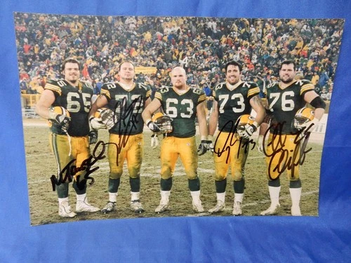 12x8 NFL Green Bay Packers SIGNED PHOTO: TAUSCHER-SPITZ-WELLS-COLLEDGE-CLIFTON
