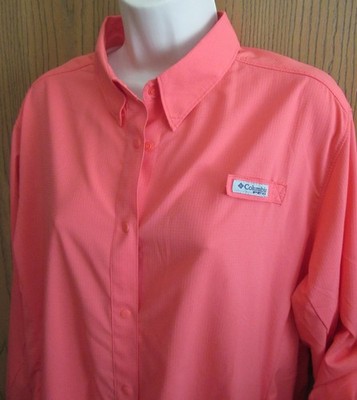 LN COLUMBIA Fish Hike Fun PFG Bahama L/S OMNI SHADE MANGO shirt blouse  XL