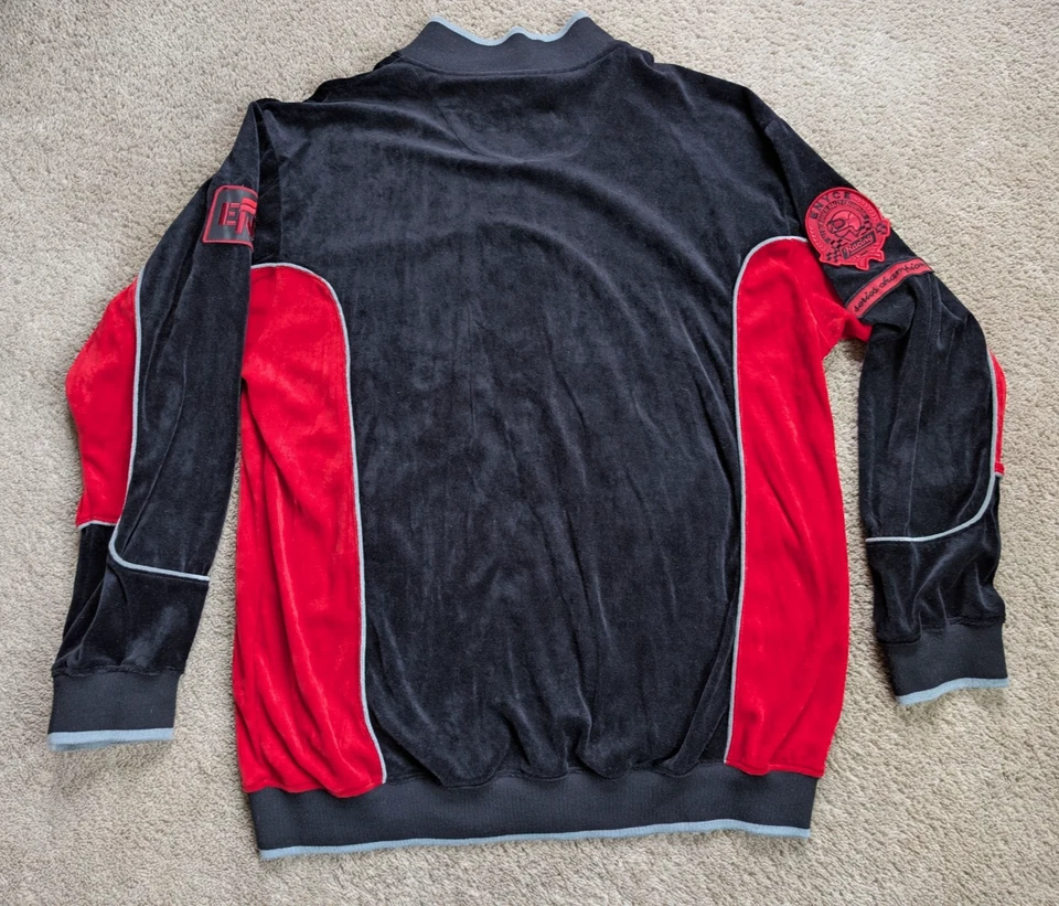 Chándal De Colección Enyce Racing Para Hombre XL Terciopelo Rojo Negro Y2K Terciopelo Rap Foto 4 de 4