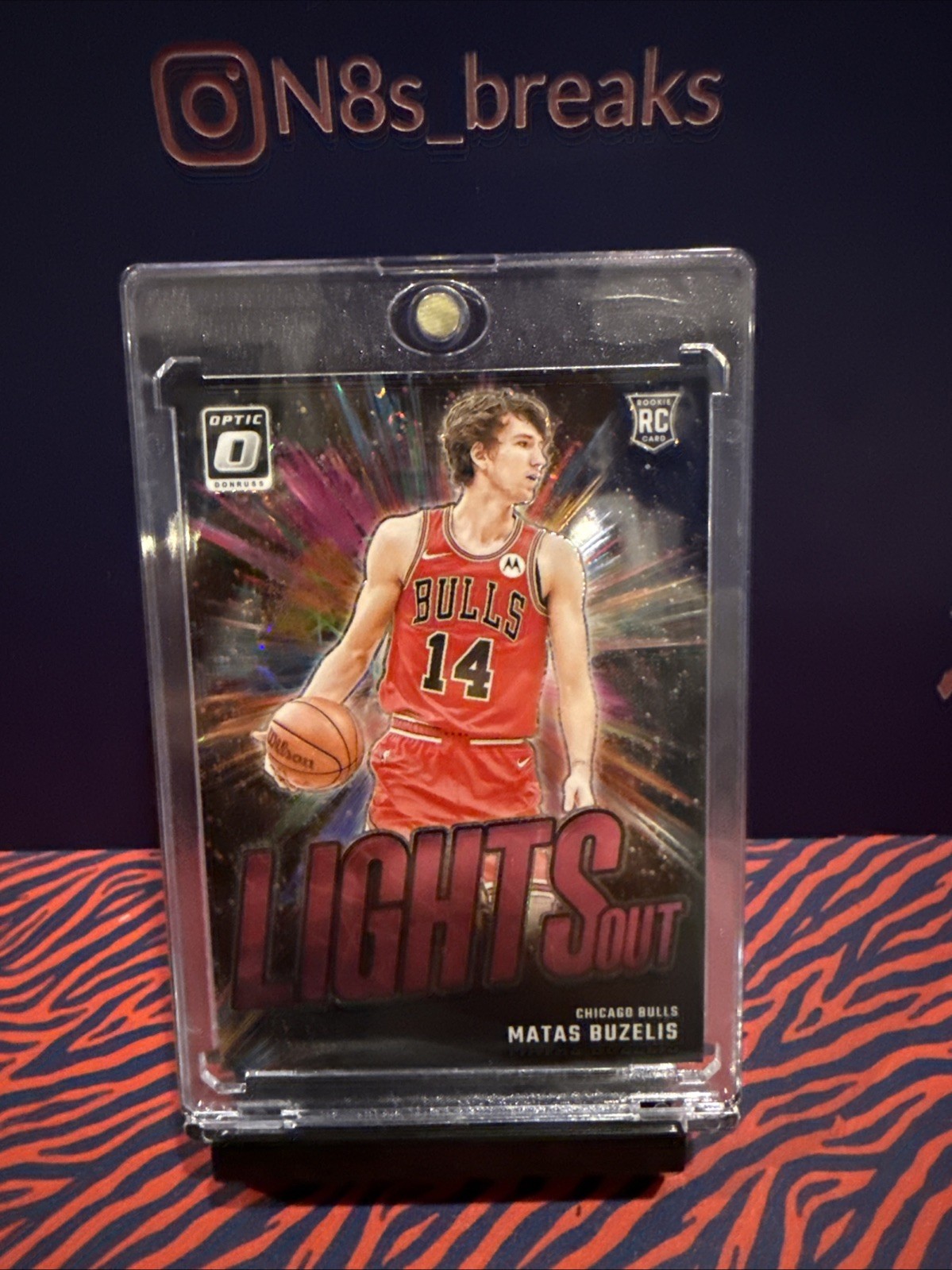 2024-25 Panini Optic Lights Out MATAS BUZELIS Pink Velocity /79 Bulls RC