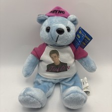 Justin Timberlake Limited Edition 8" Bear NSYNC Cap Blue Photo Shirt Tags 2000