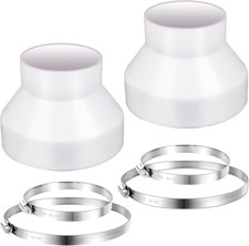 6 to 4 Inch Duct Reducer Adapter with Stainless Steel Clamps for HVAC Systems