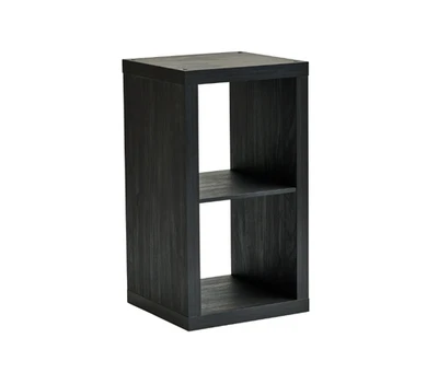SMALL BOOK & RECORD SHELF 2 Cube Bookcases Black/White/Brown/Gray Available