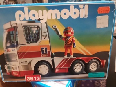 PLAYMOBIL Racing Power Truck #3613 & Driver with Original Box Rare 1994