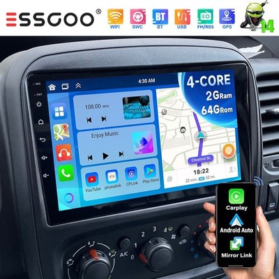 9'' 2+64GB Android 14 Für Opel Vivaro B Fiat Talento Autoradio GPS Navi RDS WIFI