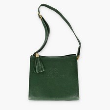 Vintage PAOLO GUCCI Green Leather Tassel Crossbody Bag