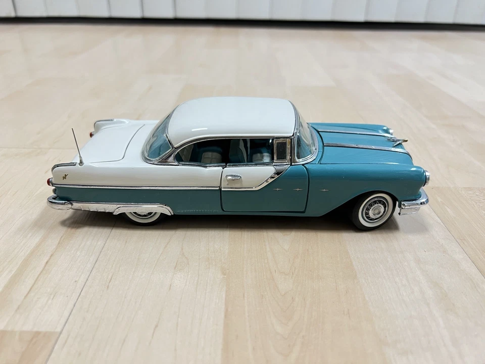 Franklin Mint Pontiac Star Chief 1955 - blanco verde azulado falta un limpiaparabrisas y espejo Foto 3 de 4